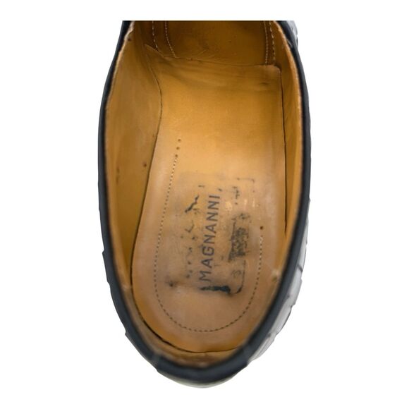 MAGNANNI Woven Black Leather Loafers Spain With Woven Tassel Men’s Size 41 - 8US